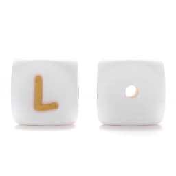 10Pcs/Lot 12mm White Alphabet English Silicone Letters Beads for Baby Personalized Pacifier Clips Teether Accessorie BPA Free