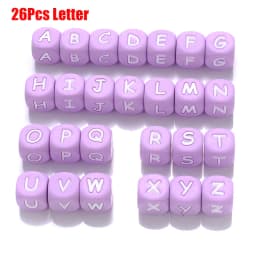 10Pcs/Lot 12mm White Alphabet English Silicone Letters Beads for Baby Personalized Pacifier Clips Teether Accessorie BPA Free