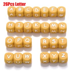 10Pcs/Lot 12mm White Alphabet English Silicone Letters Beads for Baby Personalized Pacifier Clips Teether Accessorie BPA Free