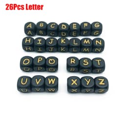 10Pcs/Lot 12mm White Alphabet English Silicone Letters Beads for Baby Personalized Pacifier Clips Teether Accessorie BPA Free