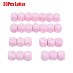 10Pcs/Lot 12mm White Alphabet English Silicone Letters Beads for Baby Personalized Pacifier Clips Teether Accessorie BPA Free