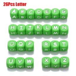 10Pcs/Lot 12mm White Alphabet English Silicone Letters Beads for Baby Personalized Pacifier Clips Teether Accessorie BPA Free