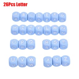 10Pcs/Lot 12mm White Alphabet English Silicone Letters Beads for Baby Personalized Pacifier Clips Teether Accessorie BPA Free