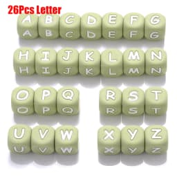10Pcs/Lot 12mm White Alphabet English Silicone Letters Beads for Baby Personalized Pacifier Clips Teether Accessorie BPA Free