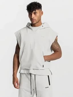Mens Brand Gyms Clothing Bodybuilding Hooded Tank Top Cotton Sleeveless Vest Sweatshirt Fitness Workout Sportswear Tops Male