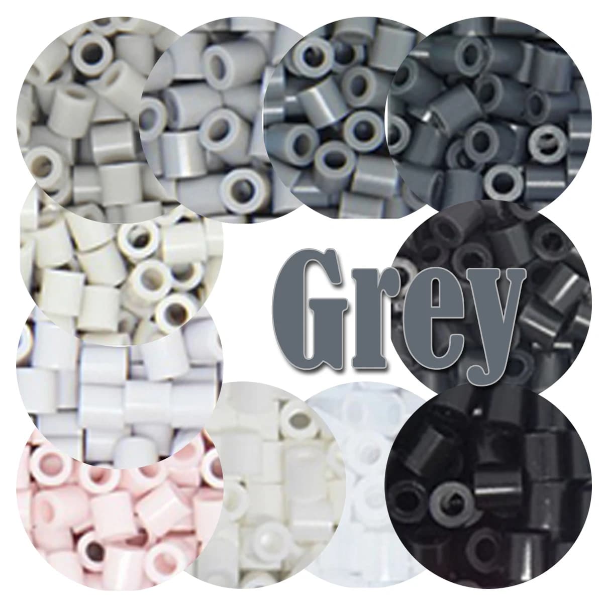 Grey Color 5mm 1000PCS YantJouet Hama Beads Iron Fuse Beads Diy Puzzles Pixel Art Gift Toy