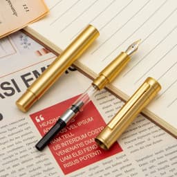 Hongdian 1861 Brass Fountain Pen EF/F/M/ Bent Nib, Classic Design Smooth Writing Pen for Office Business School