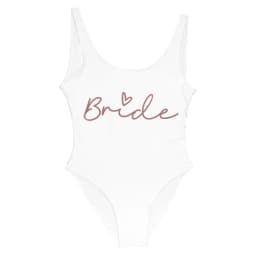 S-3XL White Bridal Team Bride Swimsuit One-Piece Bachelor Party Swimwear Women Swimsuit Hen Party Beachwear Pool Bathing Suit
