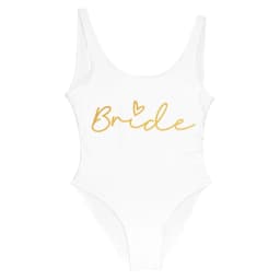 S-3XL White Bridal Team Bride Swimsuit One-Piece Bachelor Party Swimwear Women Swimsuit Hen Party Beachwear Pool Bathing Suit