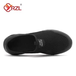 YRZL Mens Half Slippers Summer Breathable Mesh Mens Shoes Outdoor Casual Walking Shoes Large Flat Light Mesh Slippers Sandals