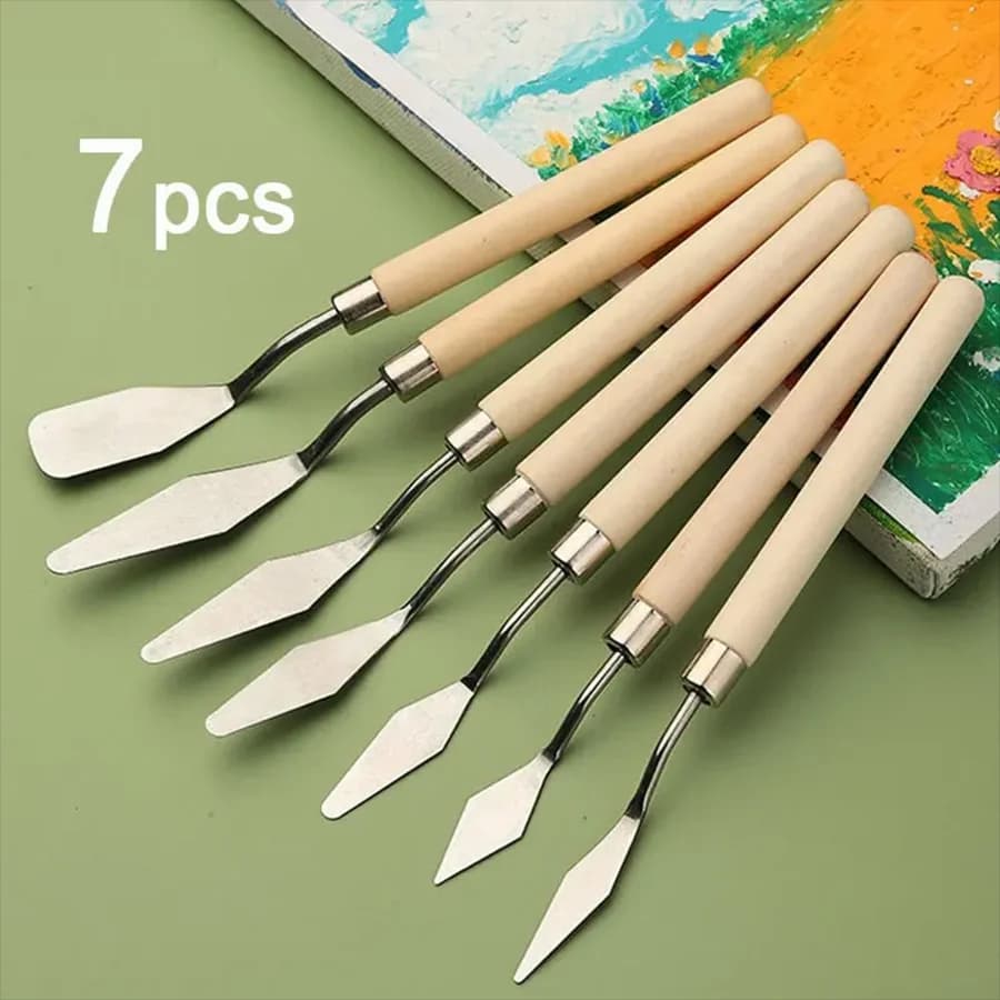 7/8/10/14Pcs Stainless Steel Oil Painting Knives Set Artist Crafts Spatula Palette Knife Mixing Knife Scraper Art Tools