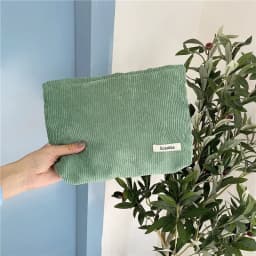 Corduroy Makeup Bag Organizer Clutch Retro Flower Print Cosmetic Bag Wash Women Travel Make Up Pouch Beauty Toilet Storage Cases