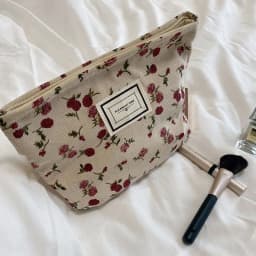 Corduroy Makeup Bag Organizer Clutch Retro Flower Print Cosmetic Bag Wash Women Travel Make Up Pouch Beauty Toilet Storage Cases
