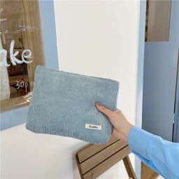 Corduroy Makeup Bag Organizer Clutch Retro Flower Print Cosmetic Bag Wash Women Travel Make Up Pouch Beauty Toilet Storage Cases