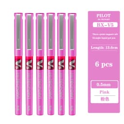 4/6/12 Japan Pilot BX-V5 Gel Pen Hi Tecpoint Straight Liquid Color Ink Cute Stationery 0.5mm Signature Pen School Supplies