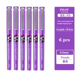 4/6/12 Japan Pilot BX-V5 Gel Pen Hi Tecpoint Straight Liquid Color Ink Cute Stationery 0.5mm Signature Pen School Supplies