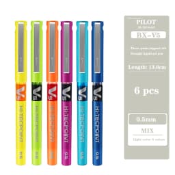4/6/12 Japan Pilot BX-V5 Gel Pen Hi Tecpoint Straight Liquid Color Ink Cute Stationery 0.5mm Signature Pen School Supplies