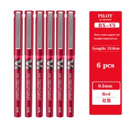 4/6/12 Japan Pilot BX-V5 Gel Pen Hi Tecpoint Straight Liquid Color Ink Cute Stationery 0.5mm Signature Pen School Supplies