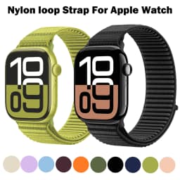 Breathable Nylon Loop Band for Apple Watch 46mm 45mm 44mm 42mm 41mm 40mm Comfort Strap for iWatch Series 11 10 9 8 7 6 Ultra
