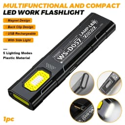 LED COB Flashlight Type C Rechargeable 550LM Portable Mini Torch Pocket Lantern Flood Work Light With Magnet For Emergency