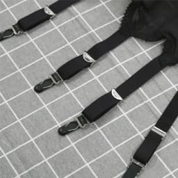 Hirigin Women Sexy Retro High Waist Elastic Mesh Garter Belt Suspender 6 Metal Buckles Erotic Sex Wear