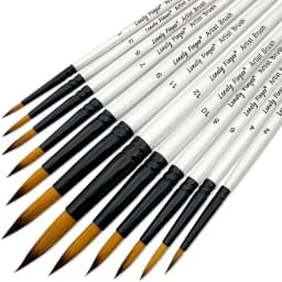 Premium 12-Piece Artist Paint Brush Set - Ultra-Durable Nylon Bristles for Acrylic, Watercolor, Oil & Body Painting