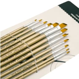 Premium 12-Piece Artist Paint Brush Set - Ultra-Durable Nylon Bristles for Acrylic, Watercolor, Oil & Body Painting