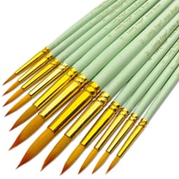 Premium 12-Piece Artist Paint Brush Set - Ultra-Durable Nylon Bristles for Acrylic, Watercolor, Oil & Body Painting