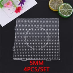 4PCS 2.6mm/5mm Fuse Beads Transparent Extra Large Square Pegboards Ironing Beads Boards DIY Material Template Melting Beads Pegb