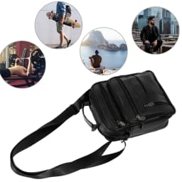 Shoulder Bag Men Small Crossbody Backpack Shoulder Bag with Adjustable Shoulder Straps PU Leather/Oxford Cloth Chest Bag Daypack