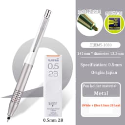 Uni Kuru Toga Metallic Mechanical Pencil 0.5MM Lead Advance Upgrade Model M5-1030 Automatic Rotation Japanese School Stationery