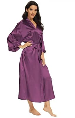 Women Silk Satin Long Wedding Bride Bridesmaid Robe Kimono Robe Feminino Bath Robe Large Size XXXL Peignoir Femme Sexy Bathrobe