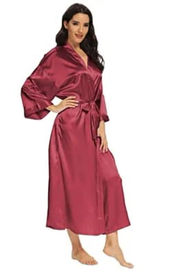 Women Silk Satin Long Wedding Bride Bridesmaid Robe Kimono Robe Feminino Bath Robe Large Size XXXL Peignoir Femme Sexy Bathrobe