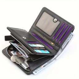 2024 New Men's PU Leather Short Wallet With Zipper Coin Pocket Vintage Big Capacity Male Short Money Purse Card Holder