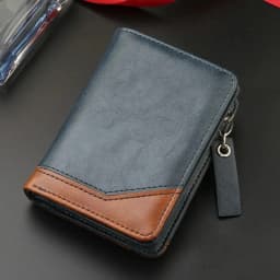 2024 New Men's PU Leather Short Wallet With Zipper Coin Pocket Vintage Big Capacity Male Short Money Purse Card Holder