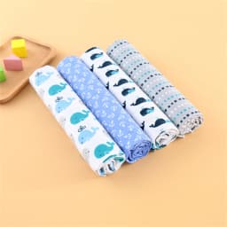 4Pcs Neutral Baby Swaddle Blanket Set, Simple Design