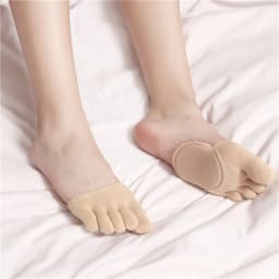 Women Sponge Half Palm Anti-Slip Lining Socks Soft Open Toe Heelless Liner Invisible Forefoot Cushion Cotton Foot Pad Dropship