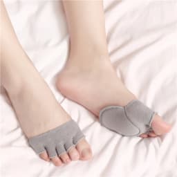 Women Sponge Half Palm Anti-Slip Lining Socks Soft Open Toe Heelless Liner Invisible Forefoot Cushion Cotton Foot Pad Dropship