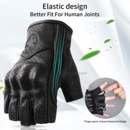 SUOMY Summer Motorcycle Fingerless Gloves Accessories Goatskin Leather Half Finger Gloves Man Women Motocross Gant Moto Guantes