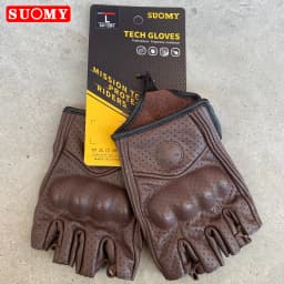 SUOMY Summer Motorcycle Fingerless Gloves Accessories Goatskin Leather Half Finger Gloves Man Women Motocross Gant Moto Guantes