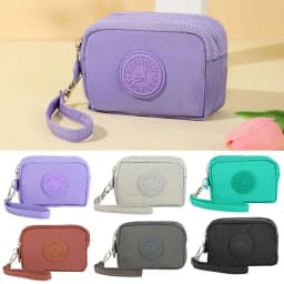 Universal Card Holder Coin Bags Three Layers Large Capacity Purse Zipper Waterproof Wallet Bank ID Credit Card Keys Earphone