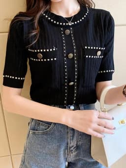 zjaiss White Tshirt Women Summer 2026 Short Sleeve Top Ladies Pockets Basic T Shirts Knitted Casual Clothes Tee Shirt Femme