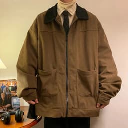 American Style Vintage 2026 Men Jacket Windbreakers Zipper Coats Autumn Loose Cargo Outwear Streetwear Corduroy Jackets M-5XL