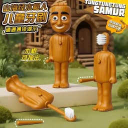 *Italian Brainrot Tung Children's Toothbrush Anime Soft Nylon Bristle Toothbrush Travel Cartoon Cute Funny Teeth Brush Whitening