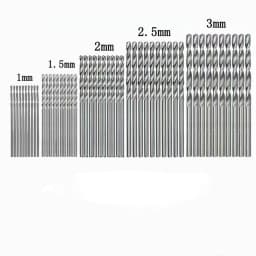 50Pcs Titanium Coated High Speed Steel Drill Bit Set Hex Shaft Straight Spiral Twist Bits for Metal Wood Plastic Drilling