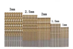 50Pcs Titanium Coated High Speed Steel Drill Bit Set Hex Shaft Straight Spiral Twist Bits for Metal Wood Plastic Drilling