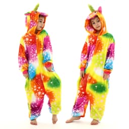 Kawaii Girls Pajamas Winter Purple Unicorn Onesie Hooded Plush Kigurumi Jumpsuit Blanket Sleeper Warm Overall Kids Nightwear Pjs