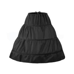 White Child Petticoat A-Line 3 Hoops One Layer Kids Crinoline Lace Trim Flower Girl Dress Underskirt Elastic Waist for Children