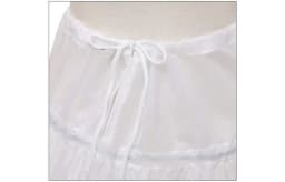 White Child Petticoat A-Line 3 Hoops One Layer Kids Crinoline Lace Trim Flower Girl Dress Underskirt Elastic Waist for Children