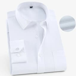 Plus Large Size 8XL 7XL 6XL Mens Business Shirt Long Sleeve Spring Autumn Social Solid Color Wedding Party Office White Shirts